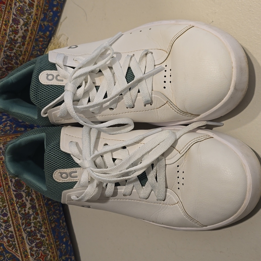White and Green Sneakers by On